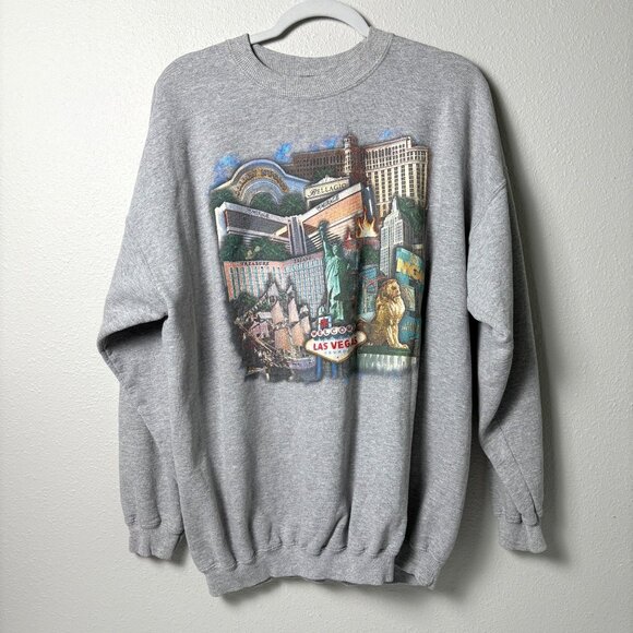 MGM Mirage Vintage Sweatshirt Size XL Gray Pullover Welcome Las Vegas Hotels - Picture 1 of 8